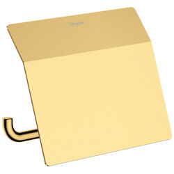 Держатель туалетной бумаги Hansgrohe 41753990 AddStoris с крышкой Полированное золото