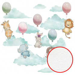 Фреска детская Ortograf 33308 (бархат FX) Для малышей Фактура бархат FX Флизелин (2 9*2 7) Разноцветный  Животные/Воздушные шары
