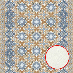 Фреска Ortograf 33452 (флок FLK) Arabesque Фактура флок FLK Флизелин (3*3) Коричневый/Синий  Орнамент