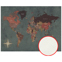 Фреска Ortograf 33316 (флок FLK) Карты мира Фактура флок FLK Флизелин (3 6*2 7) Бирюзовый/Коричневый 