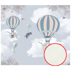 Фреска детская Ortograf 32932 (флок FLK) Для самых маленьких Фактура флок FLK Флизелин (3 1*2 7) Голубой  Животные/Воздушные шары