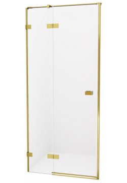 Душевая дверь New Trendy EXK 1716 Avexa Gold 90 L профиль Брашированное золото стекло прозрачное