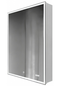 Зеркальный шкаф Jorno Sli 03 60/W Slide 60 с подсветкой сенсорным выключателем и часами