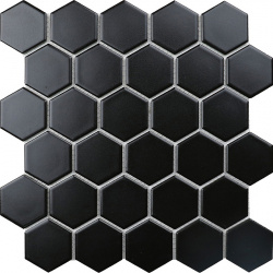 Керамическая мозаика StarMosaic С0002906 Hexagon small Black Matt MT83000/IDL4810 26 5x27 8 см
