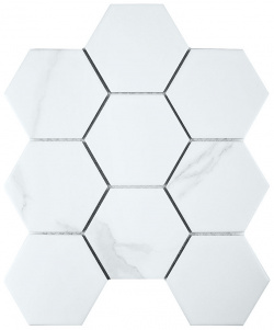 Керамическая мозаика StarMosaic С0004061 Hexagon big Carrara Matt PMFQ82223 25 6x29 5 см