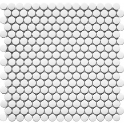 Керамическая мозаика StarMosaic С0003639 Penny Round White Matt NK41000 30 9x31 5 см