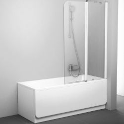 Шторка на ванну Ravak 7QRA0100Z1 Chrome CVS2 100 R профиль Белый стекло Transparent