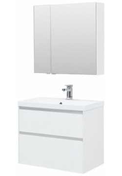 Комплект мебели для ванной Aquanet 240465 Гласс 80 подвесной Белый