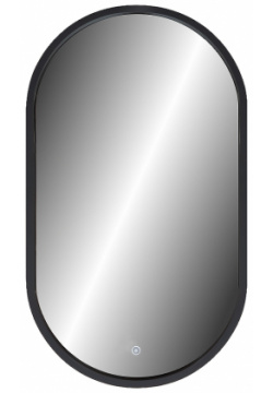 Зеркало Континент ЗЛП2199 Prime 450х800 с подсветкой Черное сенсорным выключателем