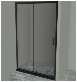 Душевая дверь BelBagno UNO 195 BF 1 130 C NERO профиль Черный матовый стекло прозрачное