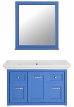 Комплект мебели для ванной ASB Woodline 11196+11211+23538 Толедо 105 Smalt (Синий)