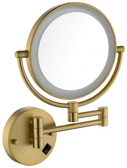 Косметическое зеркало Timo 13376/17 Saona с увеличением подсветкой Золото матовое