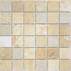Мозаика Caramelle mosaic 00 00002805 Art Stone Travertino beige MAT 30x30 см