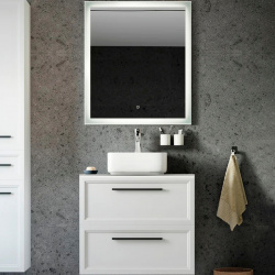 Комплект мебели для ванной STWORKI 459860 Эстерсунд 75 подвесной Белый матовый Монте тиберио