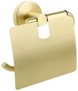 Держатель туалетной бумаги Fixsen FX 87010 Comfort Gold с крышкой Золото сатин