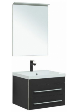 Комплект мебели для ванной Aquanet 281103 Верона New 58 подвесной Черный матовый К