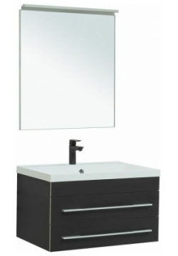 Комплект мебели для ванной Aquanet 281105 Верона New 75 подвесной Черный матовый К