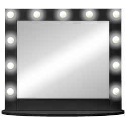 Зеркало Континент ЗГП43 800х700 гримерное с подсветкой Черное механическим выключателем