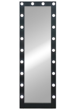 Зеркало Континент ЗГП45 600х1750 гримерное с подсветкой Черное механическим выключателем