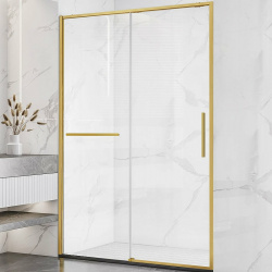 Душевая дверь Vincea VDS 1SS110CLG Slim Soft 110 профиль Брашированное золото стекло прозрачное