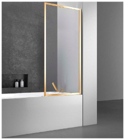 Шторка на ванну Vincea VSB 41700CLG 70x140 профиль Брашированное золото стекло прозрачное