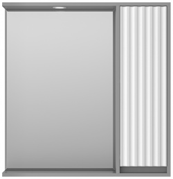 Зеркало со шкафом Brevita BAL 04080 01 01П Balaton 80 R с подсветкой Белое матовое Серое
