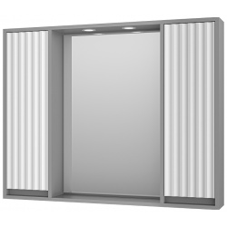 Зеркало со шкафом Brevita BAL 04100 01 Balaton 100 с подсветкой Белое матовое Серое