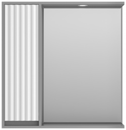 Зеркало со шкафом Brevita BAL 04080 01 01Л Balaton 80 L с подсветкой Белое матовое Серое