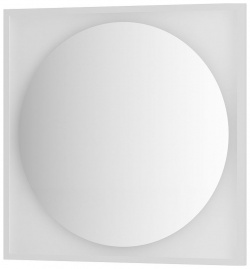Зеркало Defesto DF 2228 Eclipce 80х80 с подсветкой 18W 4500К/в багетной раме/Без выключателя/Нейтральный белый свет/Белая рама