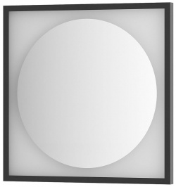 Зеркало Defesto DF 2231 Eclipce 60х60 с подсветкой 12W 3000К/в багетной раме/Без выключателя/Теплый белый свет/Черная рама