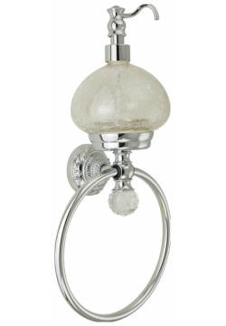 Дозатор для жидкого мыла с кольцом полотенец Migliore 16801 Cristalia Хром кристаллом Swarovski