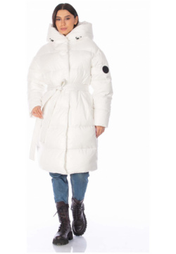 Пуховик FREE COVER Белый  706711 (46 l) Зимняя женская куртка фирмы