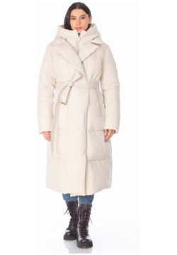 Пуховик FREE COVER Жемчужный  70674 (52 3xl) Зимняя женская куртка фирмы
