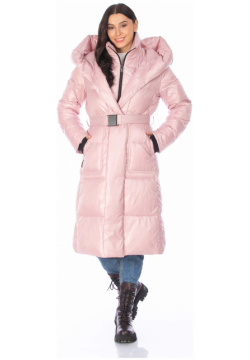 Пуховик FREE COVER Розовый  706710 (52 3xl) Зимняя женская куртка фирмы