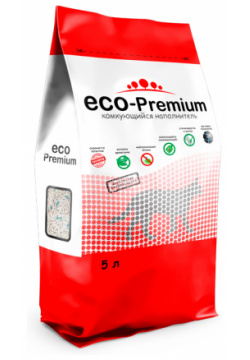 Наполнитель ECO Premium GREEN комкующийся древесный без запаха 1 9кг 5 л 