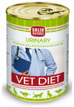 Влажный корм Solid Natura VET Urinary  диета для кошек 0 34 кг