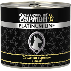 Влажный корм для собак Четвероногий Гурман Platinum line Сердечки куриные в желе 0 24 кг 