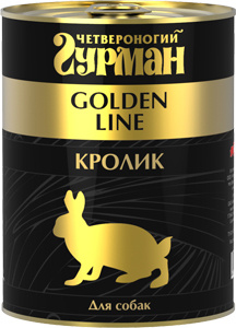 Влажный корм для собак Четвероногий Гурман Golden line Кролик натуральный 0 34 кг