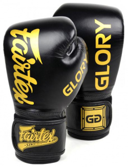 Боксерские перчатки Glory Black  липучка 16 OZ Fairtex BGVG1