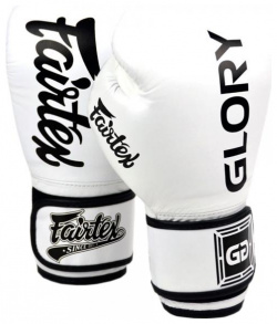 Боксерские перчатки Glory White/Black  липучка 16 OZ Fairtex BGVG1 White
