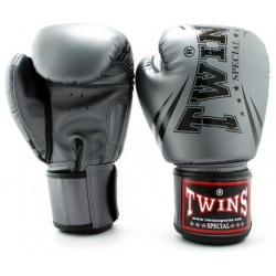 Боксерские перчатки FBGVS TW6 Grey/Black  12 OZ Twins Special