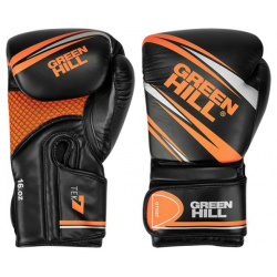 Перчатки боксерские TEK7 черно оранжевый  12oz Green Hill BGT 2279