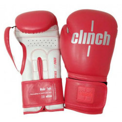 Перчатки боксерские Fight 2 0 красно белые  8 унций Clinch C137