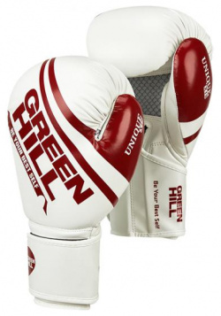 Боксерские перчатки UNIQUE бело красные  16oz Green Hill BGU 2308