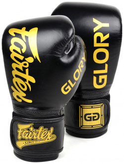 Боксерские перчатки Glory Black  липучка 10 OZ Fairtex BGVG1