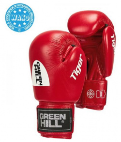 Боксерские перчатки TIGER WAKO Approved красные  10 oz Green Hill BGT 2010w