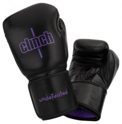 Перчатки боксерские Undefeated черные  12 унций Clinch C161