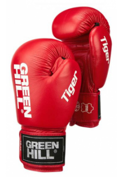 Боксерские перчатки Tiger красные  10 OZ Green Hill BGT 2010RU1