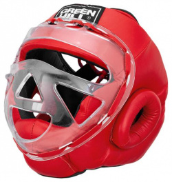 Боксерский шлем safe на шнуровке  Красный Green Hill HGS 4023S