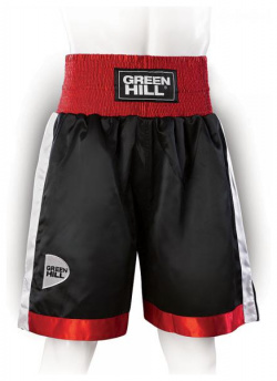 Профессиональные боксерские шорты piper  черный/красный/белый Green Hill BSP 3775